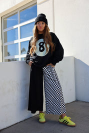 Black + White Half & Half Cropped Pants (w/ Pockets) **RESTOCKED**