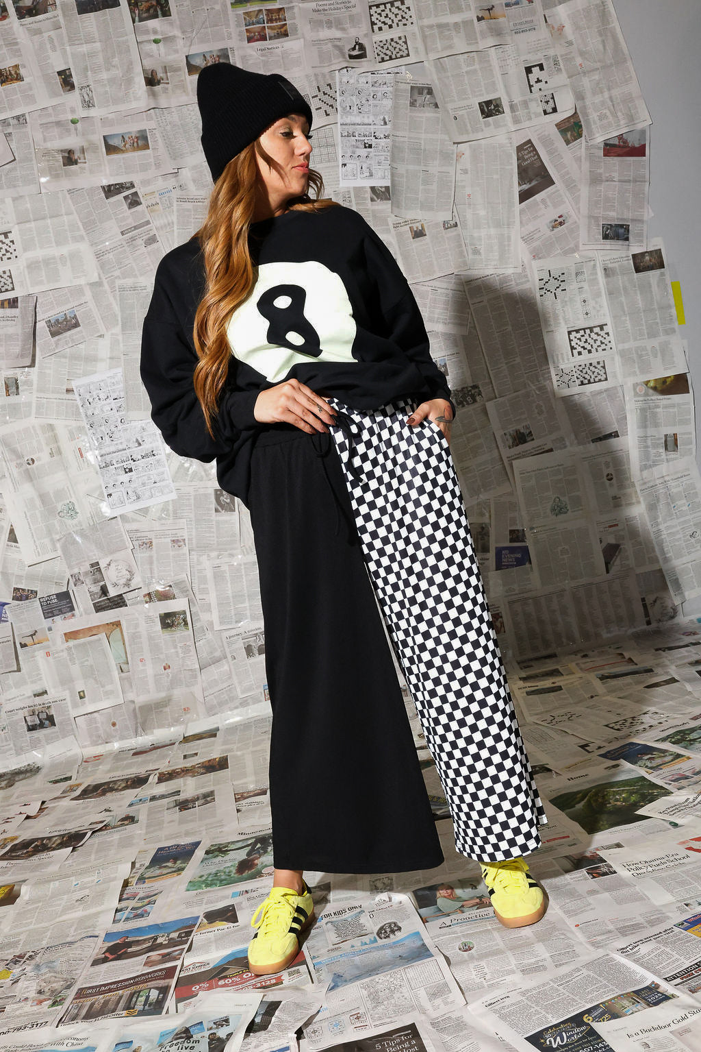 Black + White Half & Half Cropped Pants (w/ Pockets) **RESTOCKED**