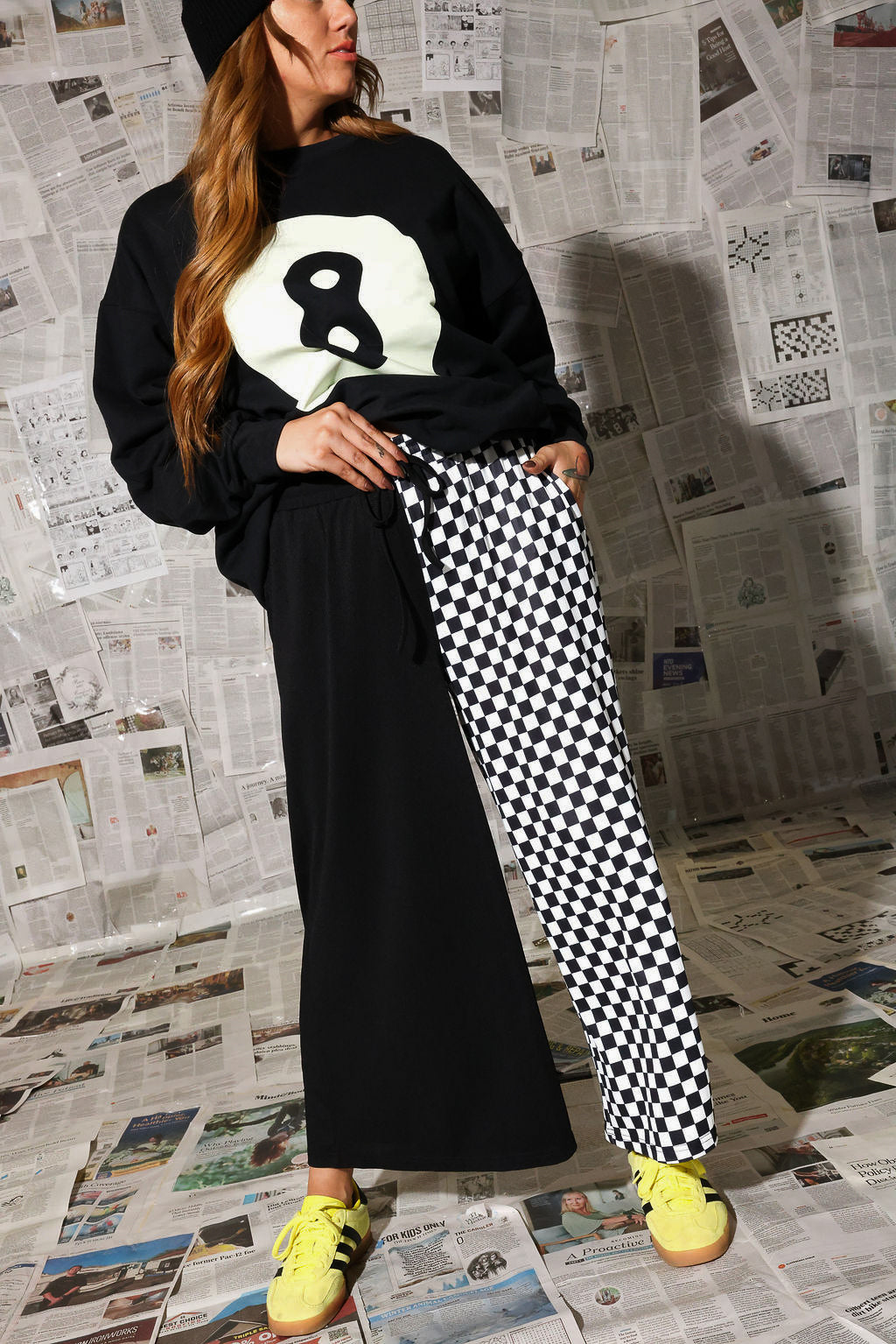 Black + White Half & Half Cropped Pants (w/ Pockets) **RESTOCKED**