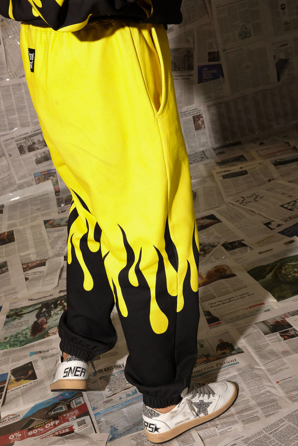 ** PRE-ORDER: ships by 1/19 ** Burnt Toast Original Fleece Jogger Pants (Yellow/Black)