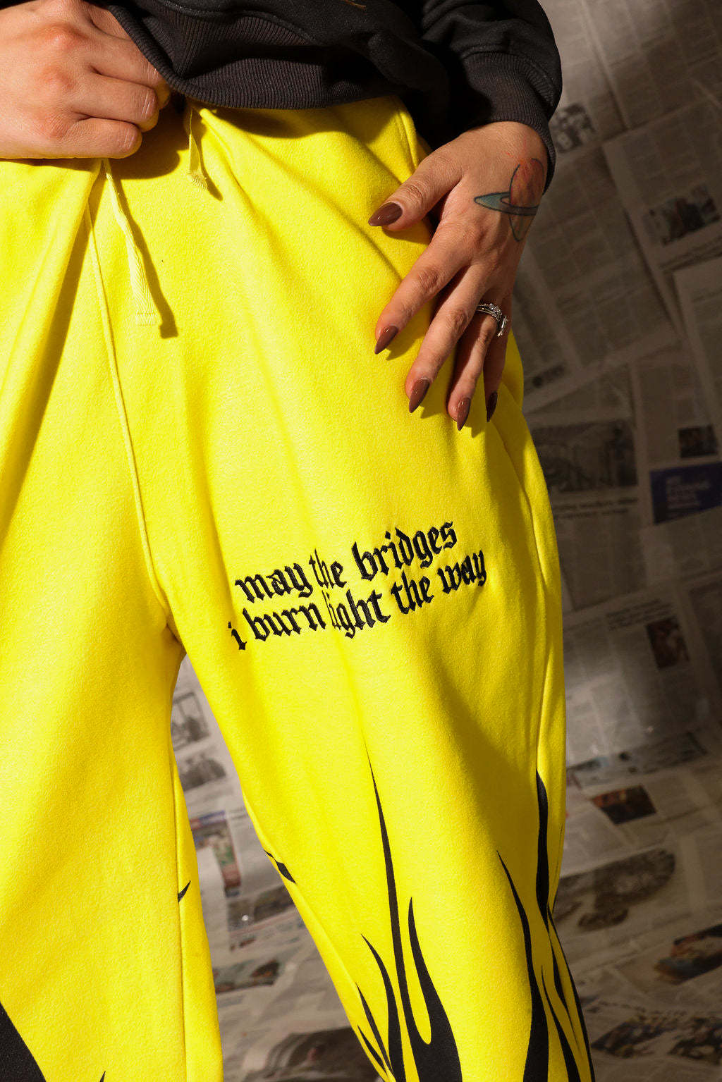 ** PRE-ORDER: ships by 1/19 ** Burnt Toast Original Fleece Jogger Pants (Yellow/Black)