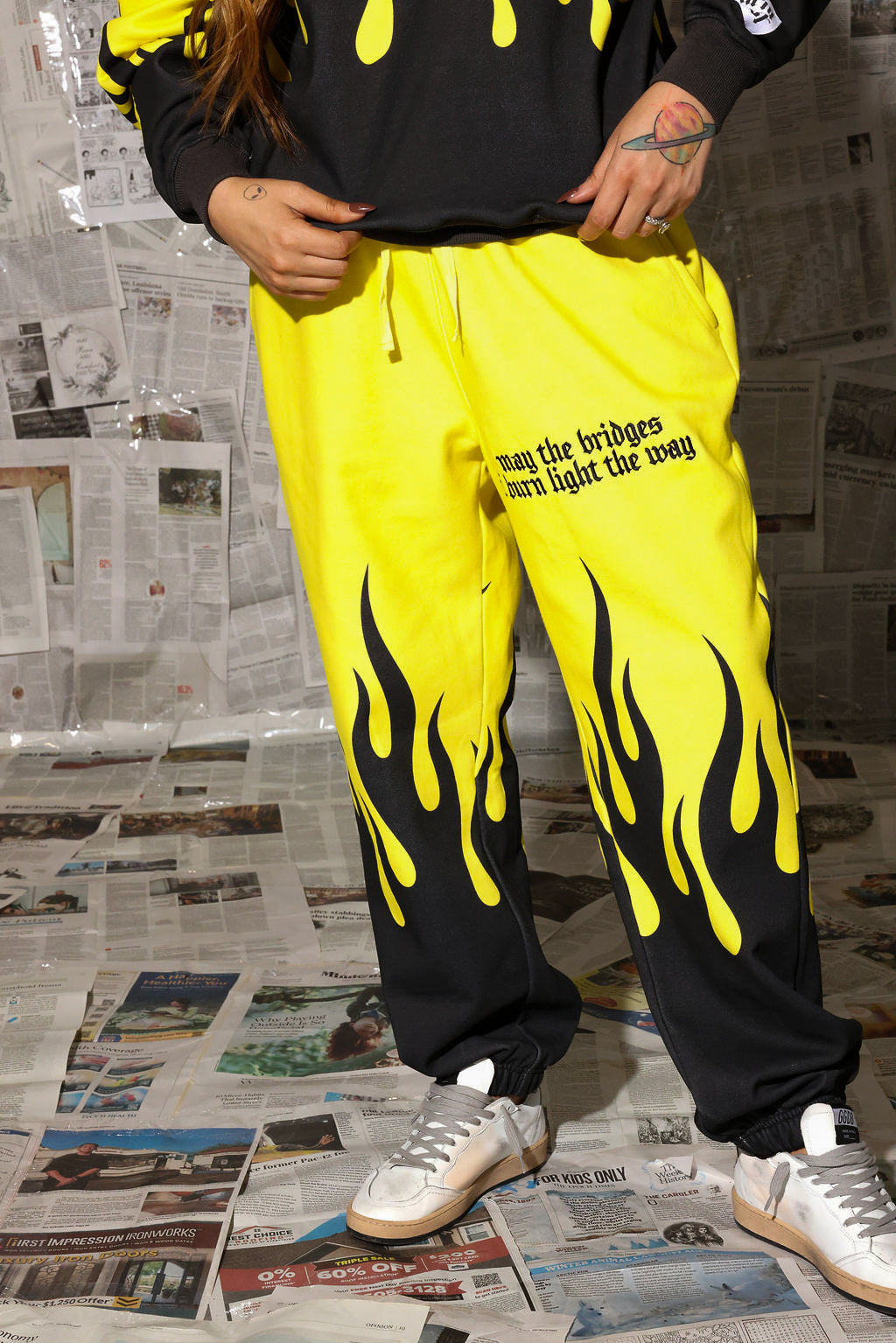 ** PRE-ORDER: ships by 1/19 ** Burnt Toast Original Fleece Jogger Pants (Yellow/Black)