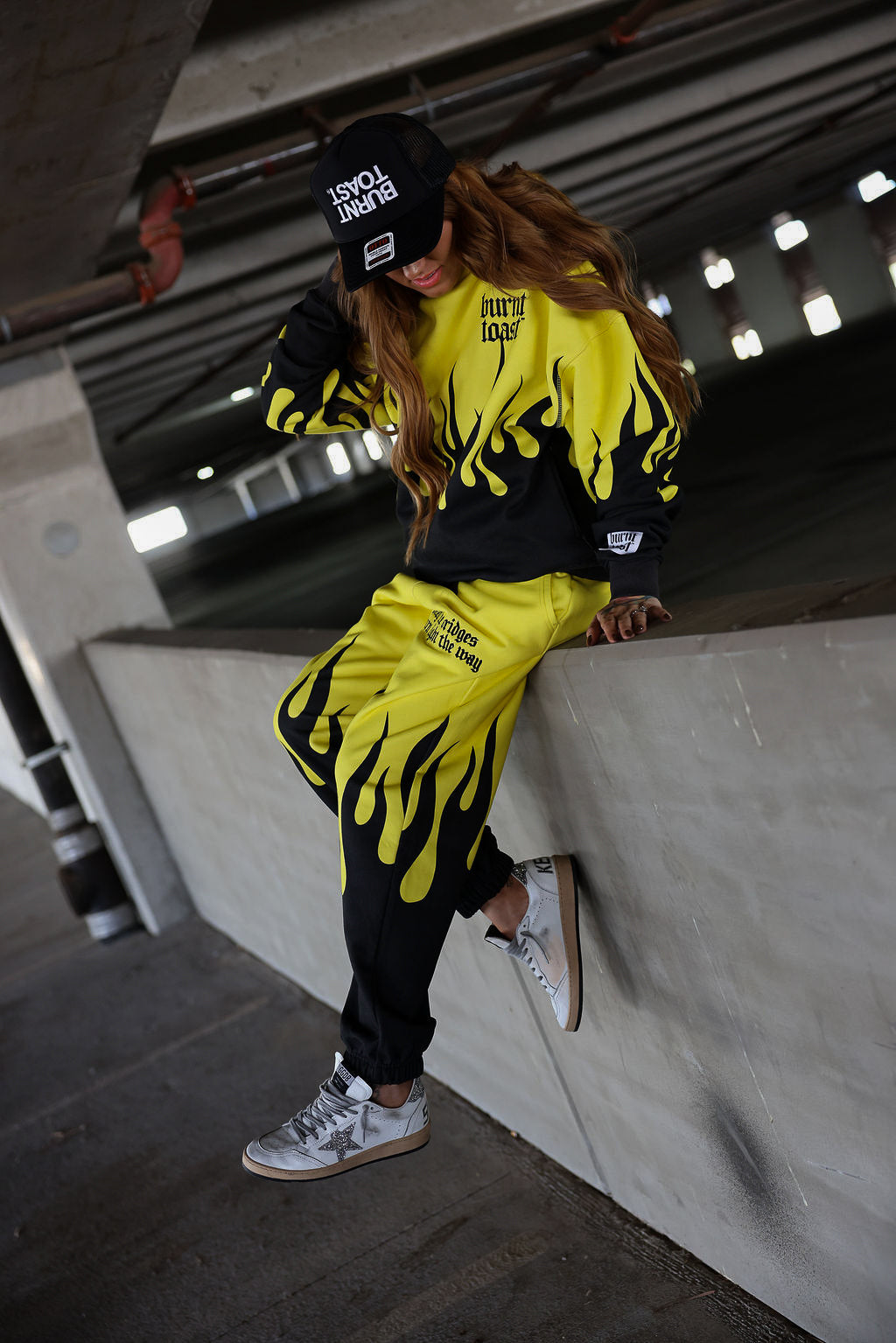 ** PRE-ORDER: ships by 1/19 ** Burnt Toast Original Fleece Jogger Pants (Yellow/Black)