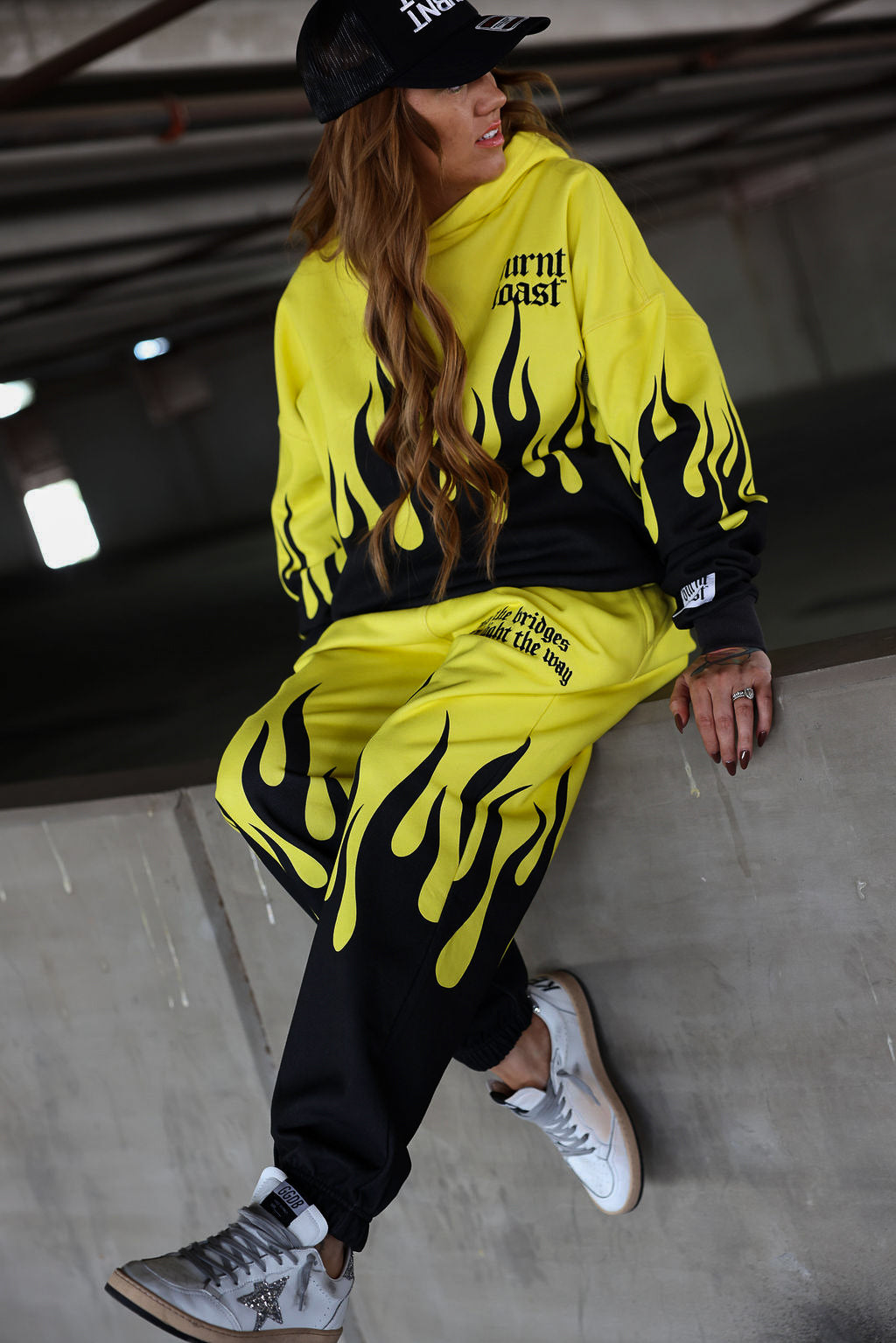** PRE-ORDER: ships by 1/19 ** Burnt Toast Original Fleece Jogger Pants (Yellow/Black)
