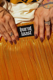 Orange Crush Metallic Plisse Pants