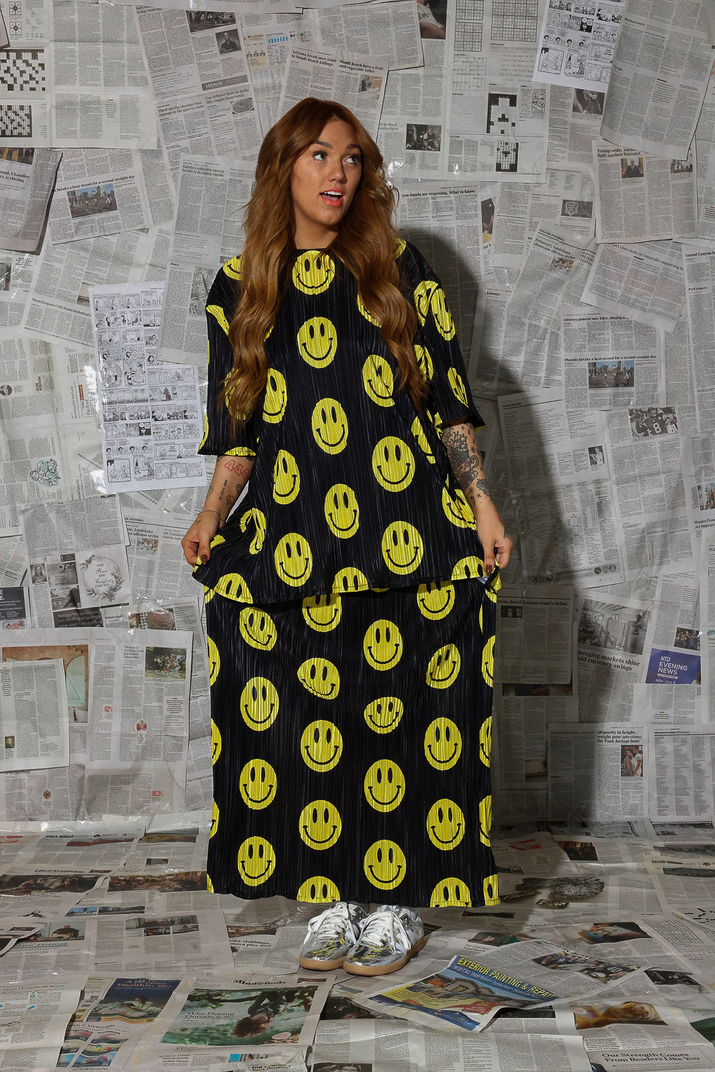 Smile Back Plisse Maxi Skirt Set