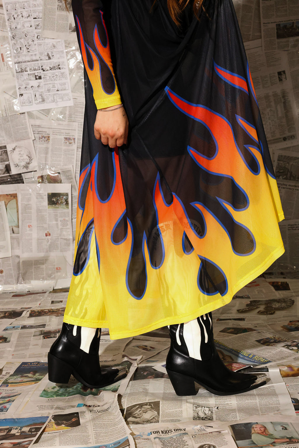 Heatwave Flame Mesh Dress **RESTOCKED**