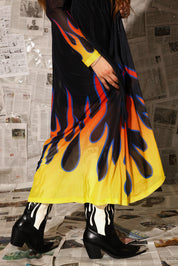 Heatwave Flame Mesh Dress **RESTOCKED**