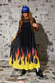 Heatwave Flame Mesh Dress **RESTOCKED**