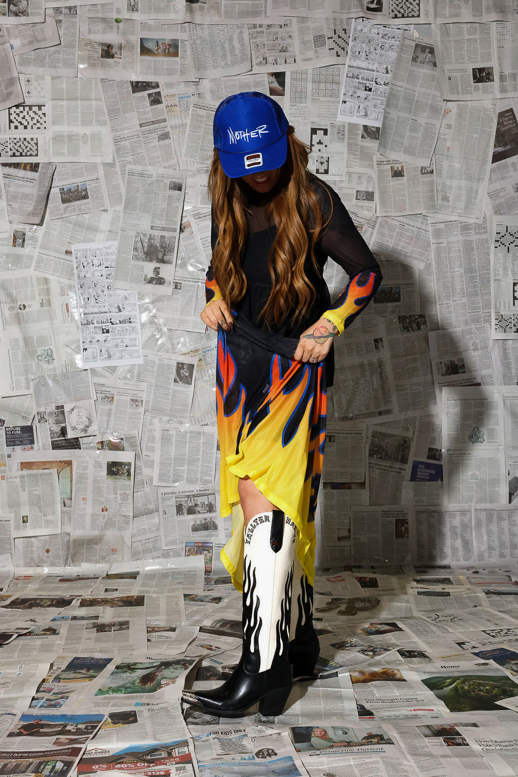 Heatwave Flame Mesh Dress **RESTOCKED**