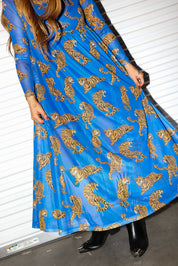 Blue Electric Jungle Mesh Dress **RESTOCKING SOON**