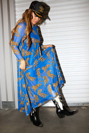 Blue Electric Jungle Mesh Dress **RESTOCKING SOON**