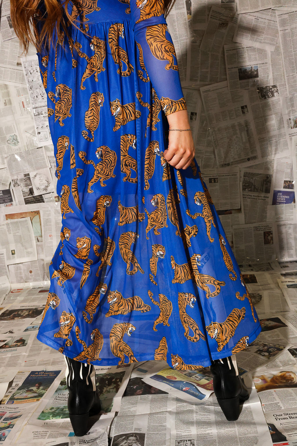 Blue Electric Jungle Mesh Dress **RESTOCKING SOON**