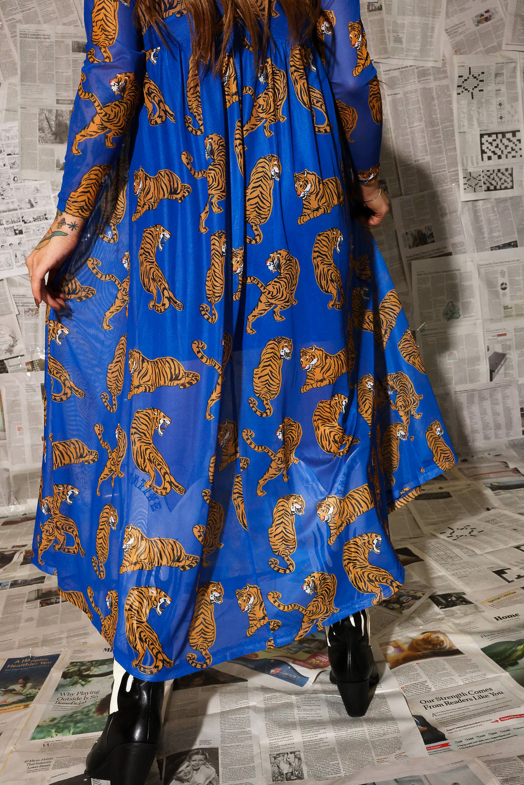 Blue Electric Jungle Mesh Dress **RESTOCKING SOON**