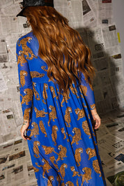 Blue Electric Jungle Mesh Dress **RESTOCKING SOON**