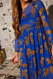 Blue Electric Jungle Mesh Dress **RESTOCKING SOON**