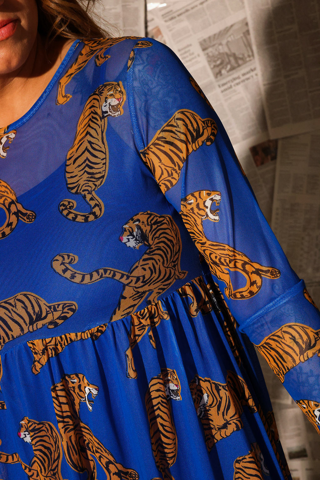 Blue Electric Jungle Mesh Dress **RESTOCKING SOON**