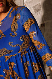 Blue Electric Jungle Mesh Dress **RESTOCKING SOON**