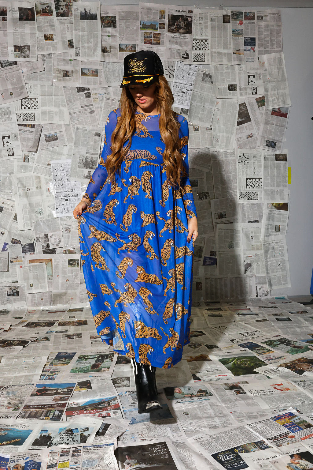 Blue Electric Jungle Mesh Dress **RESTOCKING SOON**