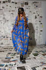 Blue Electric Jungle Mesh Dress **RESTOCKING SOON**