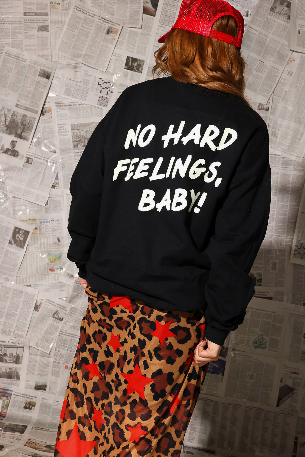 8 Ball No Hard Feelings Black Crew Neck (Screen Print // Front + Back) **RESTOCKED**