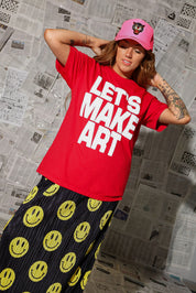 Let's Make Art Red Premium Graphic Tee (Puff Print) **RESTOCKED**