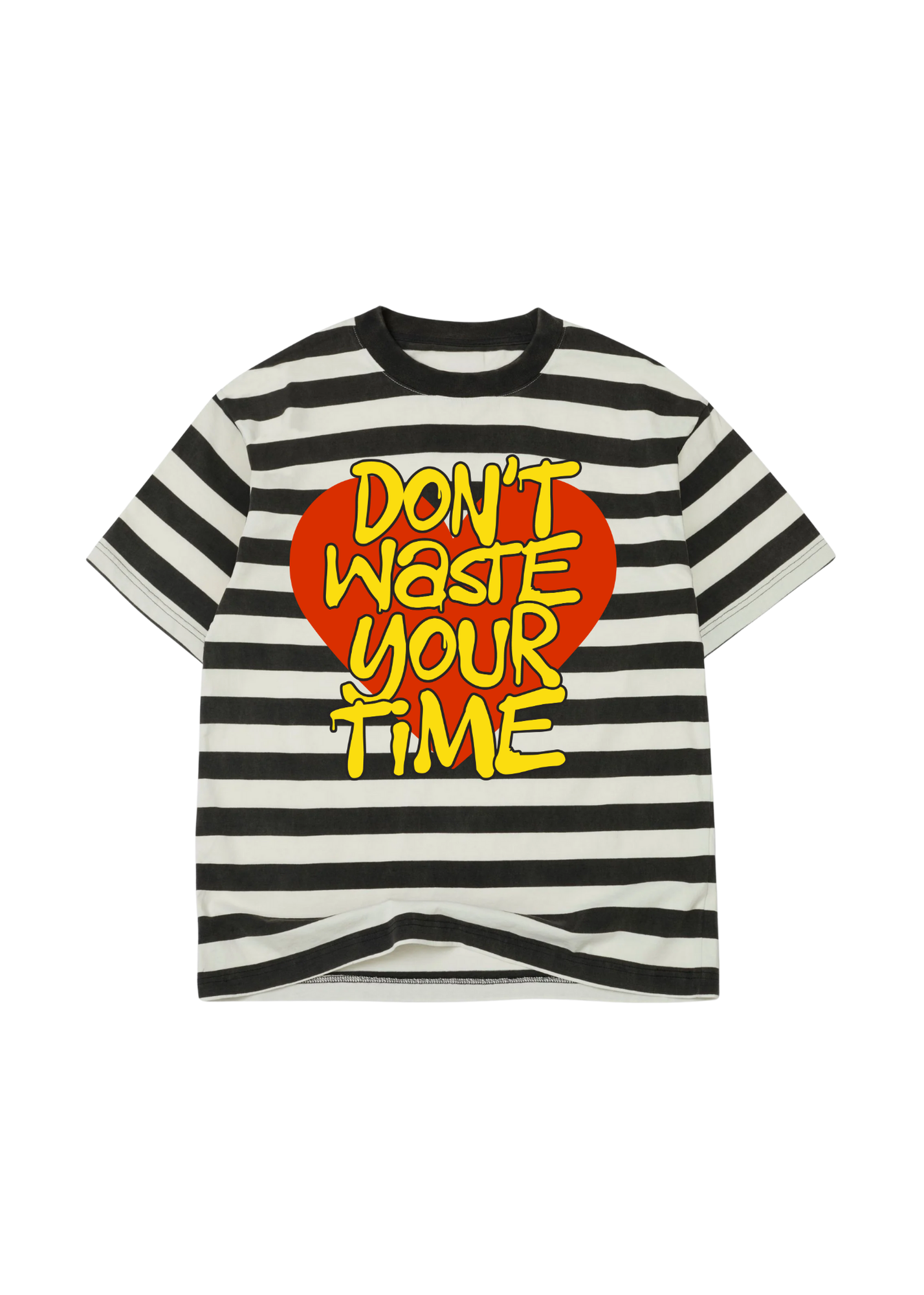 Don't Waste Your Time B&W Stripe (NEW! Graphic Box Tee)