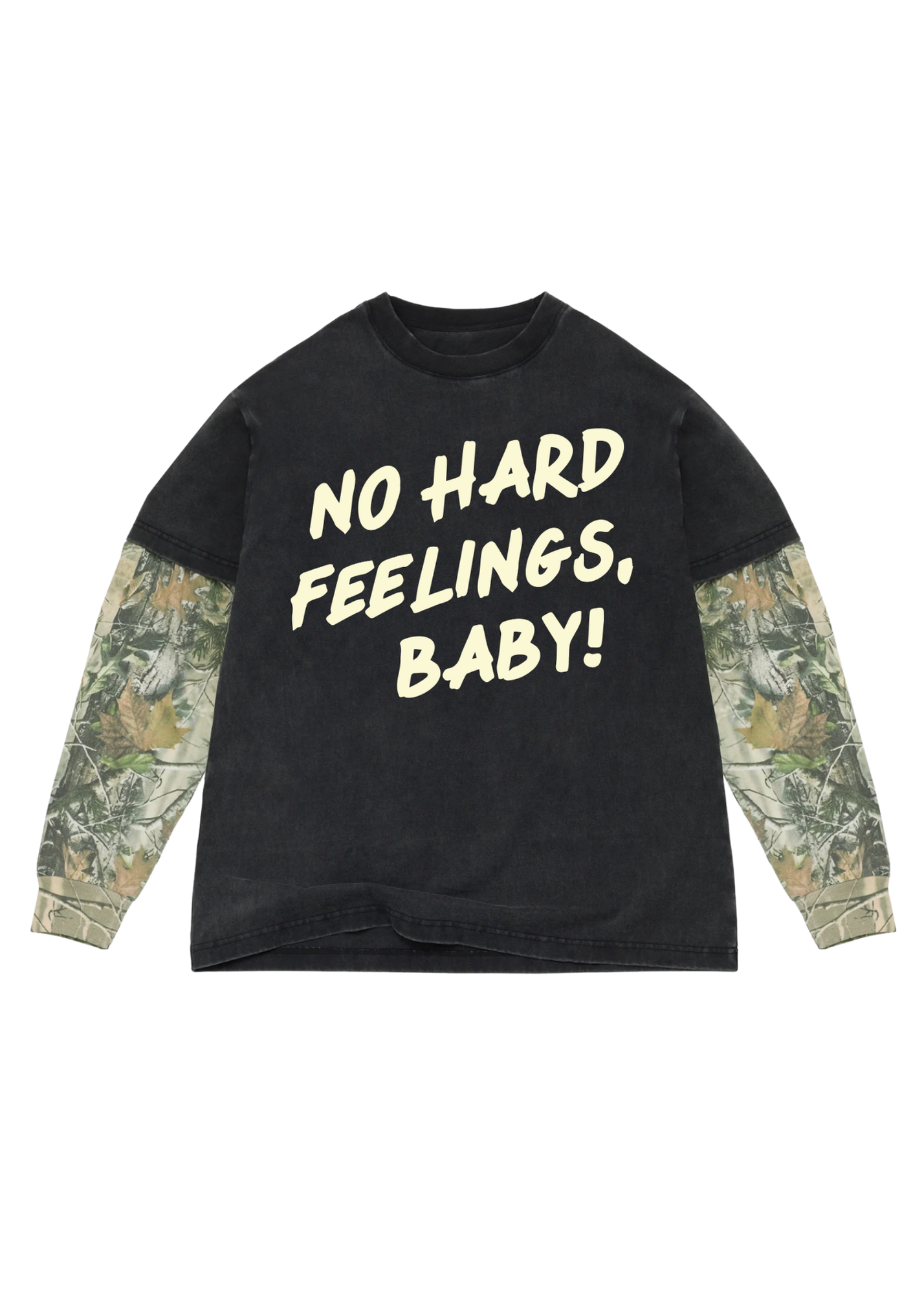 No Hard Feelings Premium Camo Layered Long Sleeve