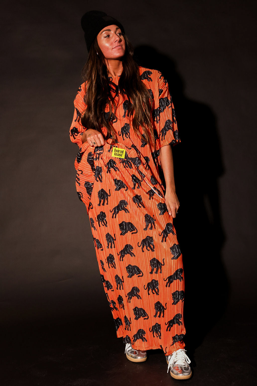 Midnight Strike Plisse Maxi Skirt Set