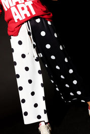 Two Sides Half & Half Cropped Pants (w/ Pockets)