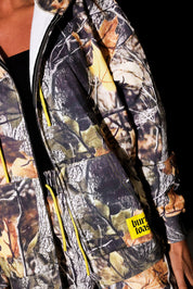 Caught Smiling Camo Fleece Zip Up Hoodie