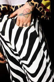 Out of Line Zebra Faux Denim