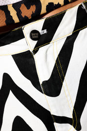 Out of Line Zebra Faux Denim