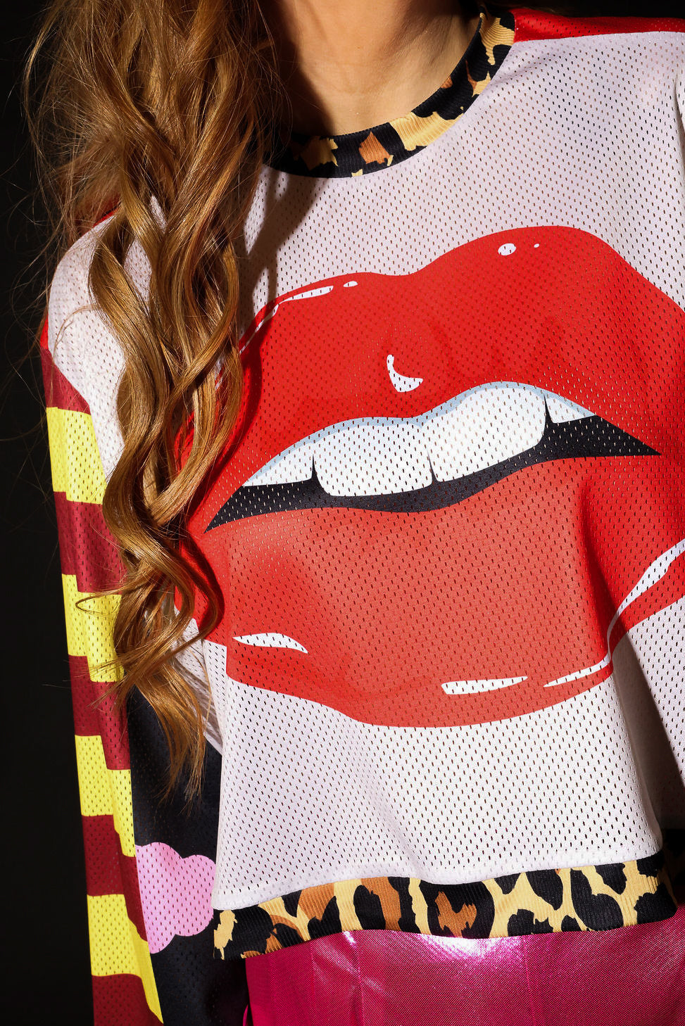 Don’t Quote Me Cropped Jersey Mesh Top