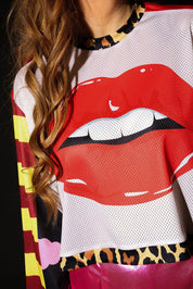 Don’t Quote Me Cropped Jersey Mesh Top