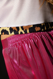 Bubblegum Burn Cropped Metallic Trousers