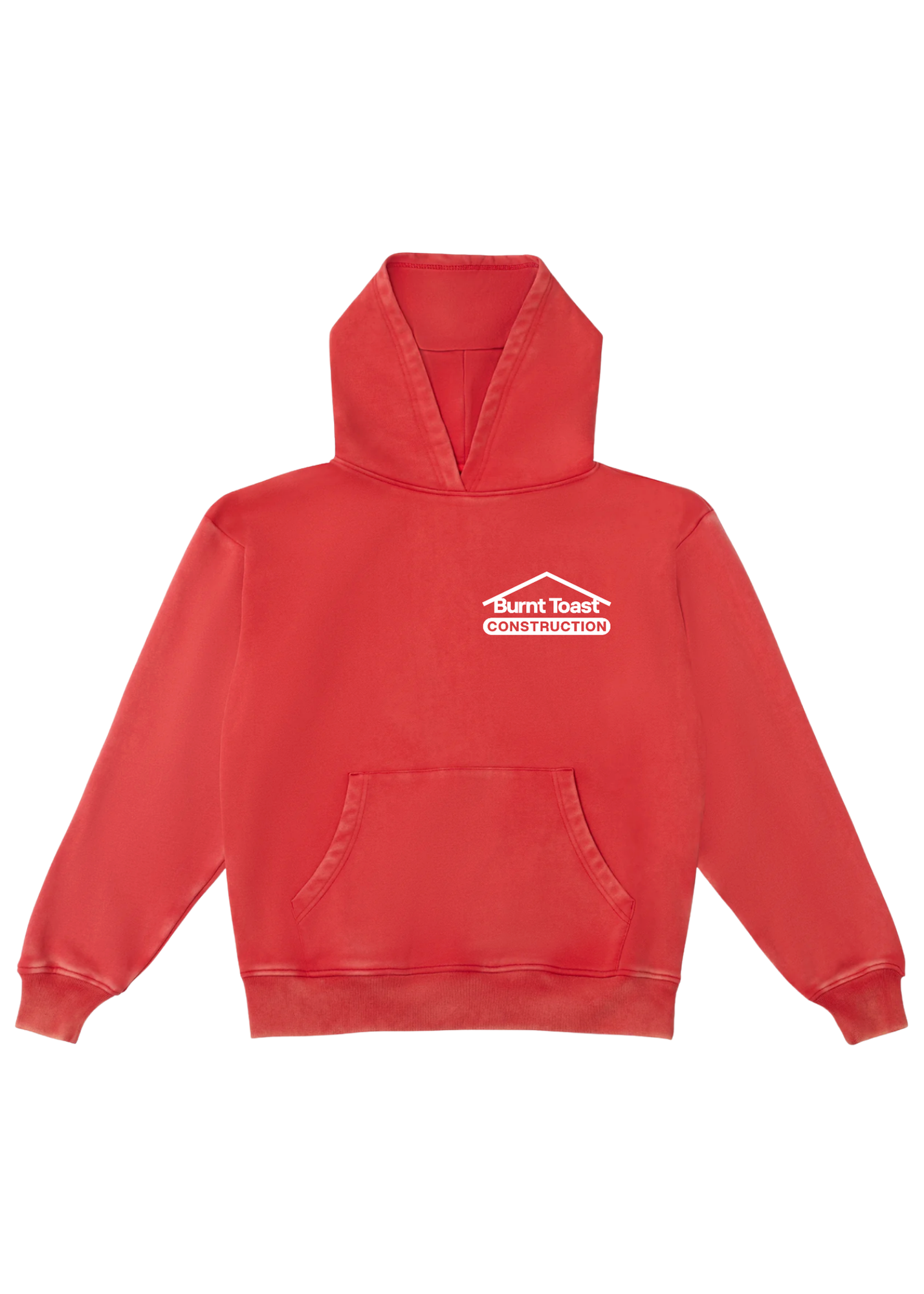 Burnt Toast Construction Red Washed Premium Graphic Hoodie