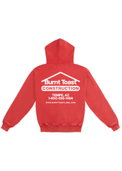 Burnt Toast Construction Red Washed Premium Graphic Hoodie