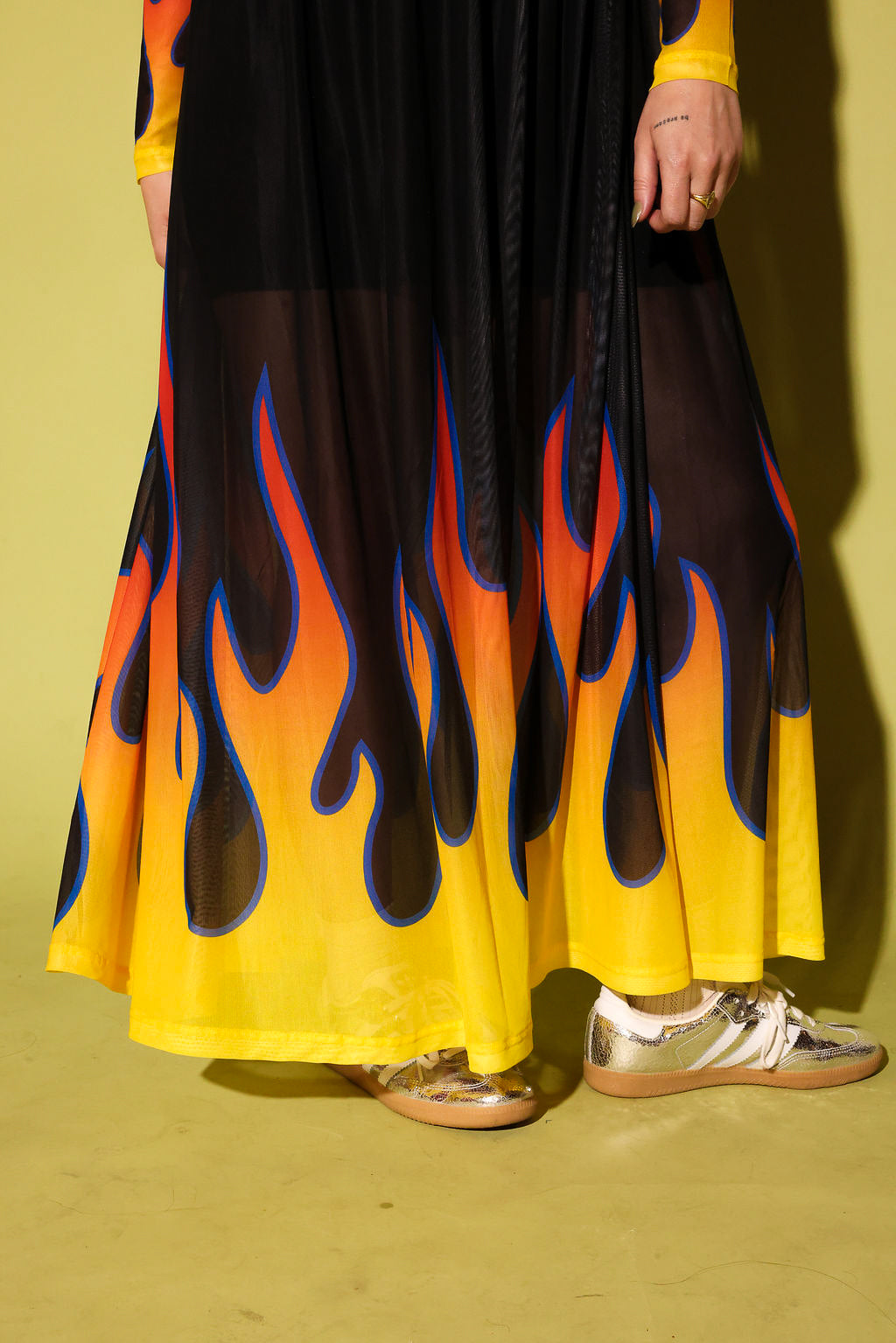 Heatwave Flame Mesh Dress
