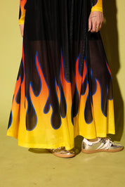 Heatwave Flame Mesh Dress