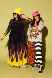 Heatwave Flame Mesh Dress