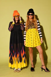 Heatwave Flame Mesh Dress