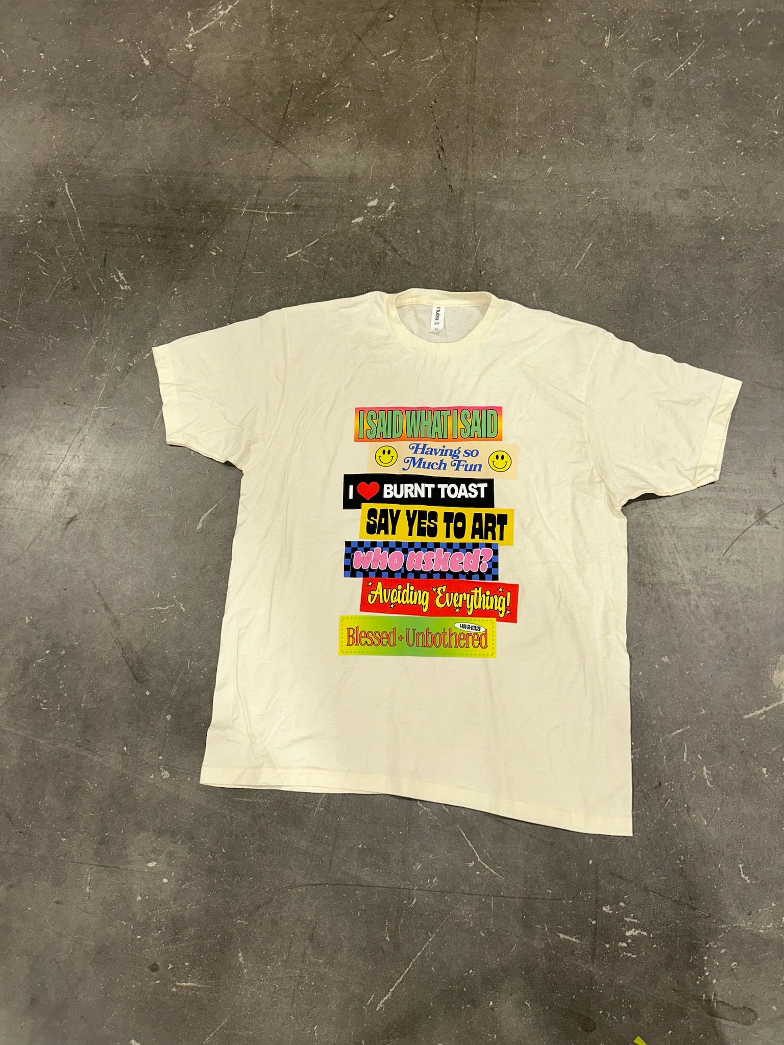 Burnt Toast Bumper Sticker Graphic Tee (Size XL) | VIP Warehouse Sale