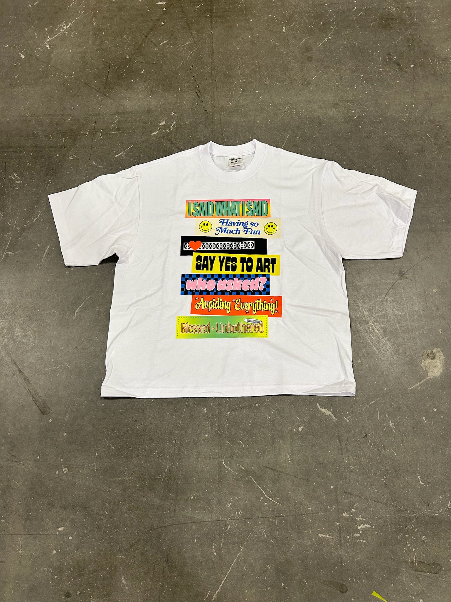 Bumper Sticker Graphic Tee *MISPRINT* (MULTIPLE SIZES) | VIP Warehouse Sale