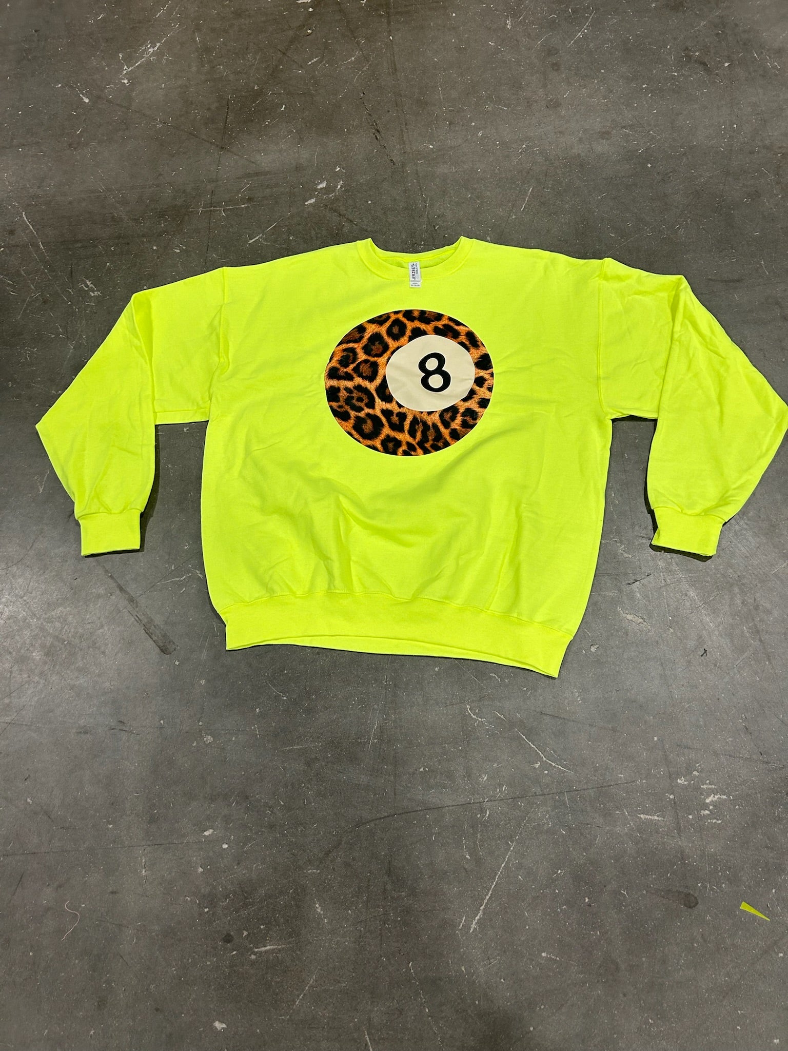 Fierce 8 Ball Lime Green Crew *MISPRINT* (MULTIPLE SIZES) | VIP Warehouse Sale
