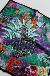 Zebra Floral Silky Scarf