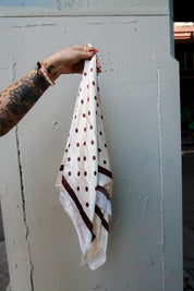 Cream Polka Dot Silky Scarf