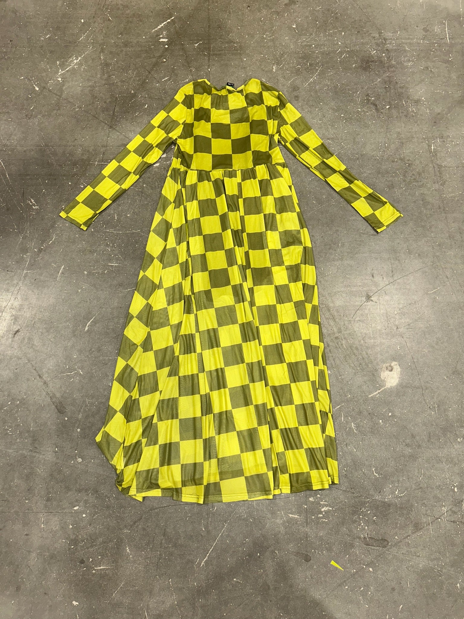 Grandma Green Checkered Mesh Dress (Size L/XL) | VIP Warehouse Sale