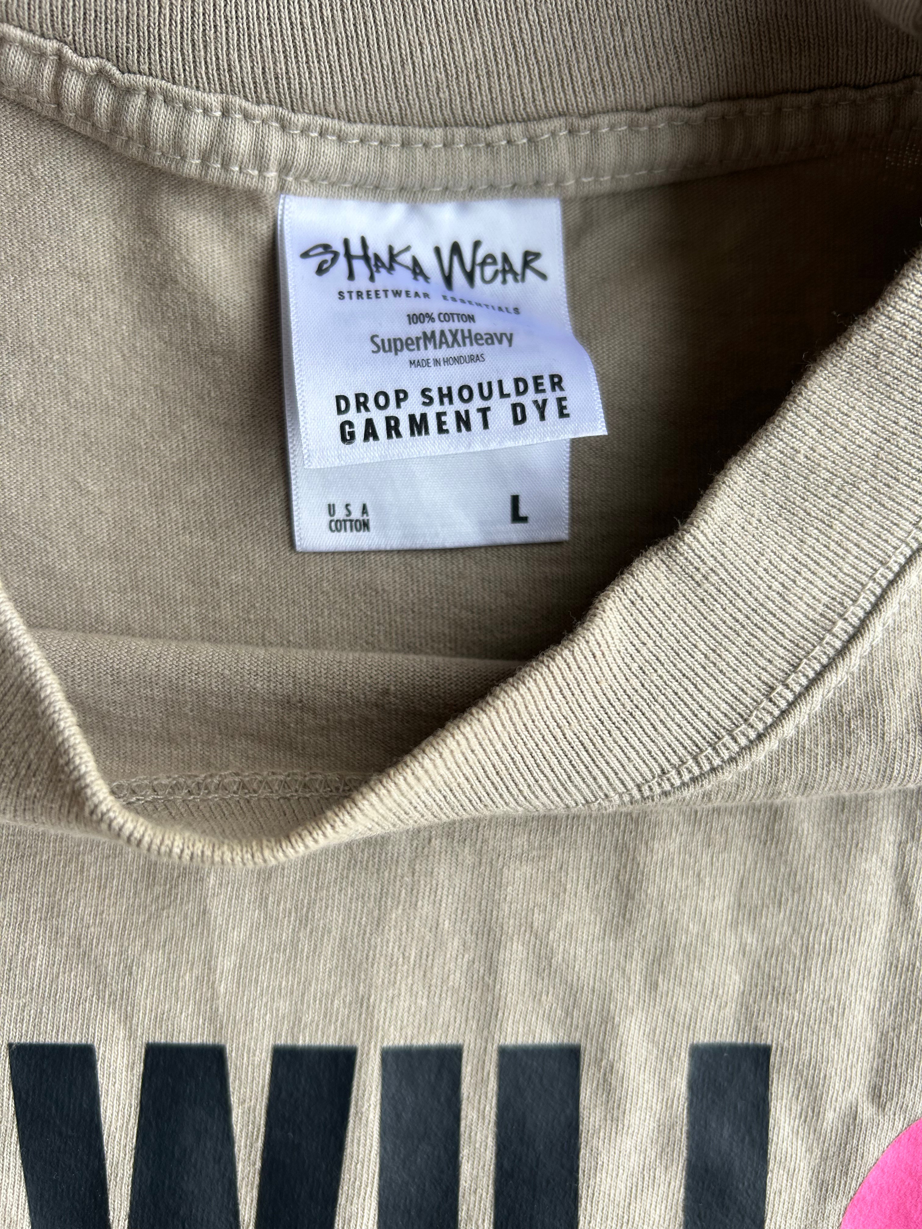 Close up of Shaka Wear tag size L