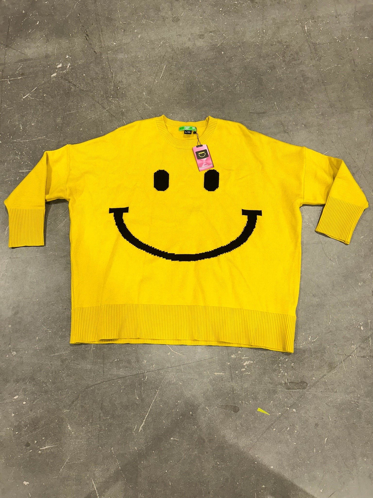 Big Mood Oversized Smiley Sweater (Size L/XL) | VIP Warehouse Sale